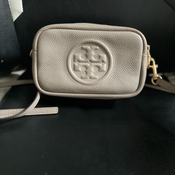 Tory Burch Gray Leather Crossbody Bag - Picture 1 of 15